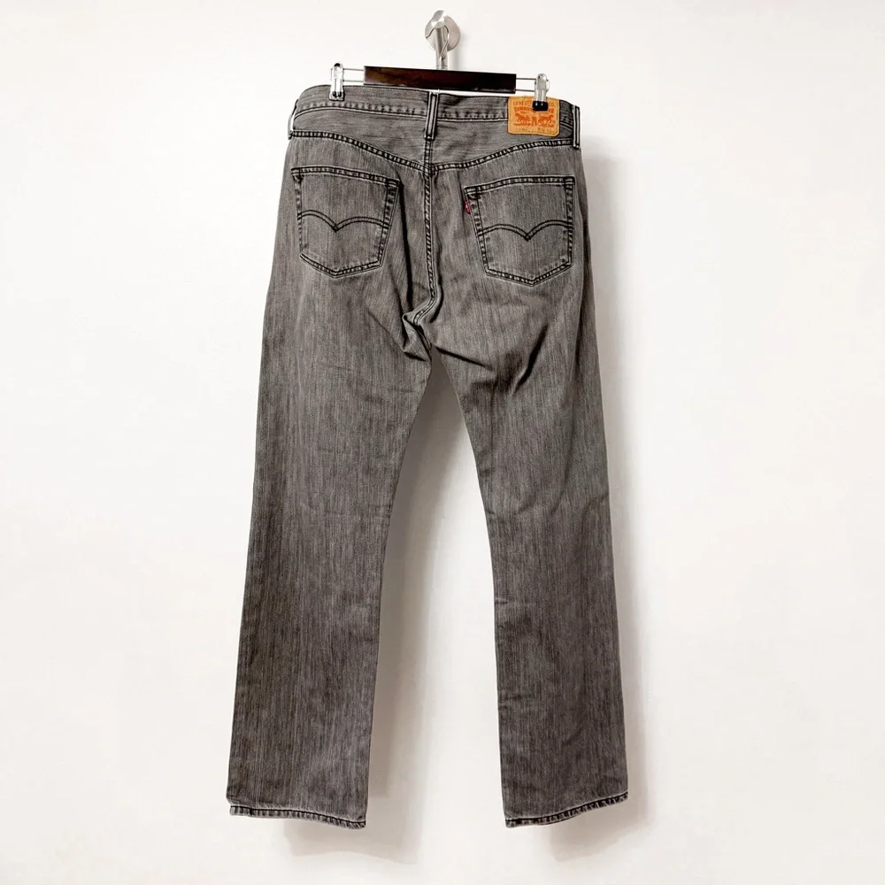 Levi's 501 Button‎ Fly Straight Leg Classic Jeans Faded Black Gray 36 x 34